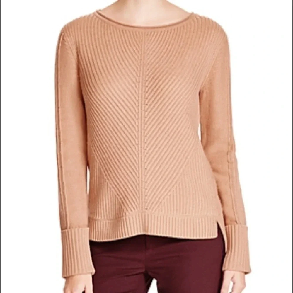 VINCE Directional Ribbed Sweater Wool Cashmere S